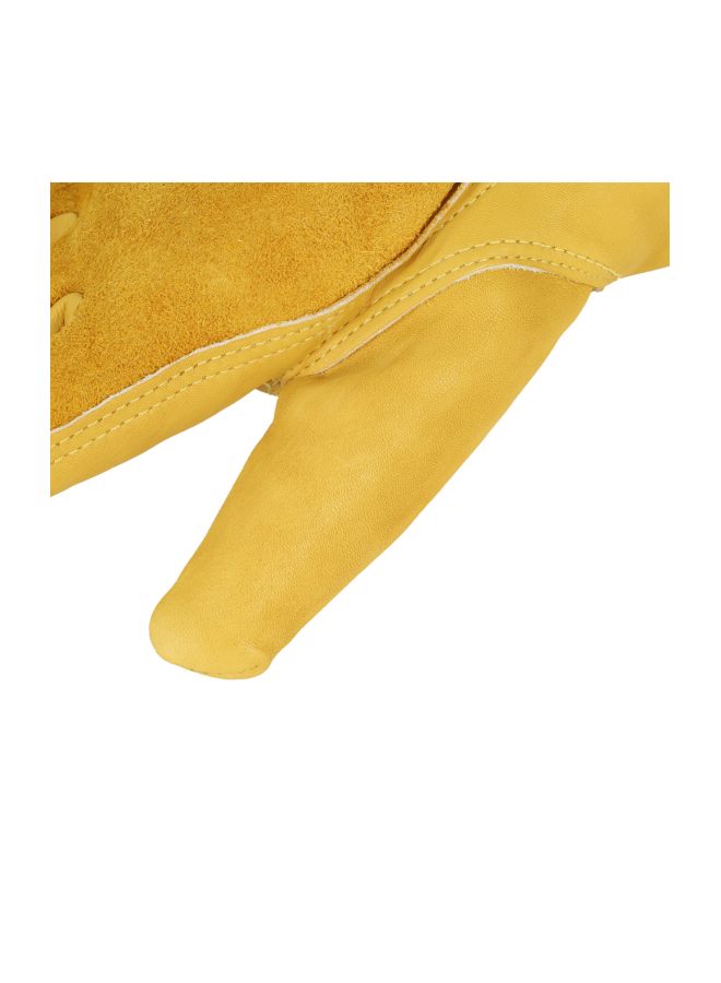 Leather Protective Gloves Yellow 13.5x13x4cm - Image 4
