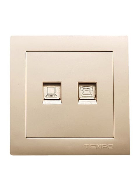 Telephone And Computer Wall Socket Gold 7x7cmcm