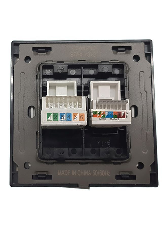 TEMPO - Telephone And Computer Wall Socket Gold 7x7cmcm - Image 1