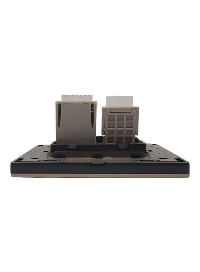 TEMPO - Telephone And Computer Wall Socket Gold 7x7cmcm - Image 1