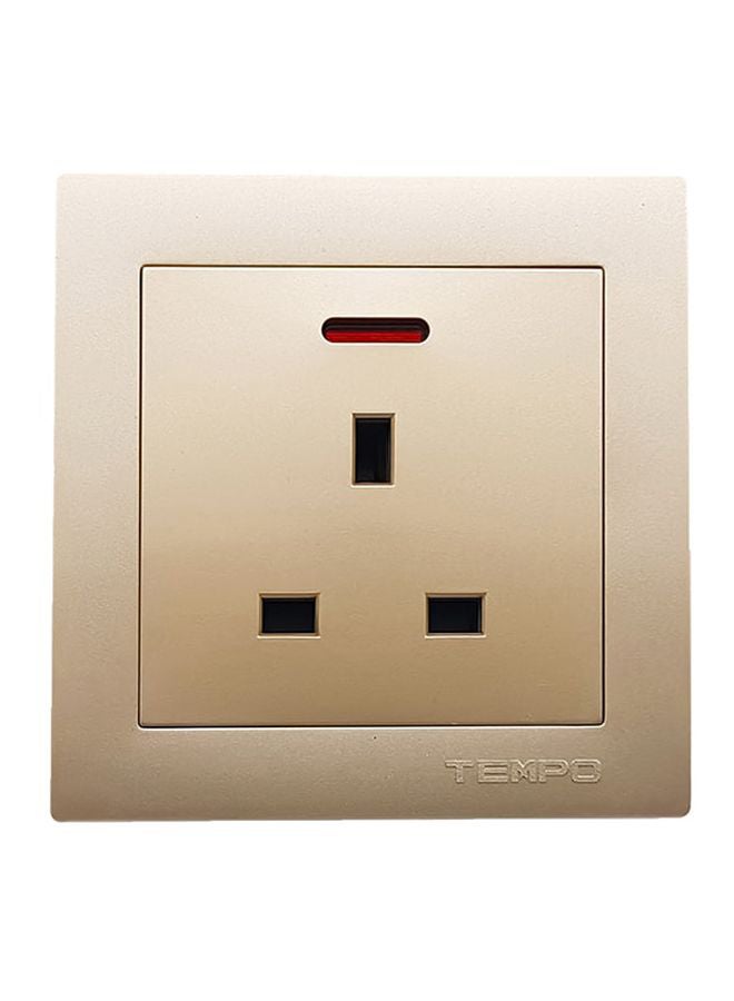 TEMPO 13A Wall Switched Socket Gold 7x7cmcentimeter - Image 1