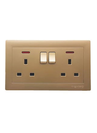 Double 13A Wall Socket With Switch Gold 7x14 cmcentimeter - v1586448062/N36584060A_1