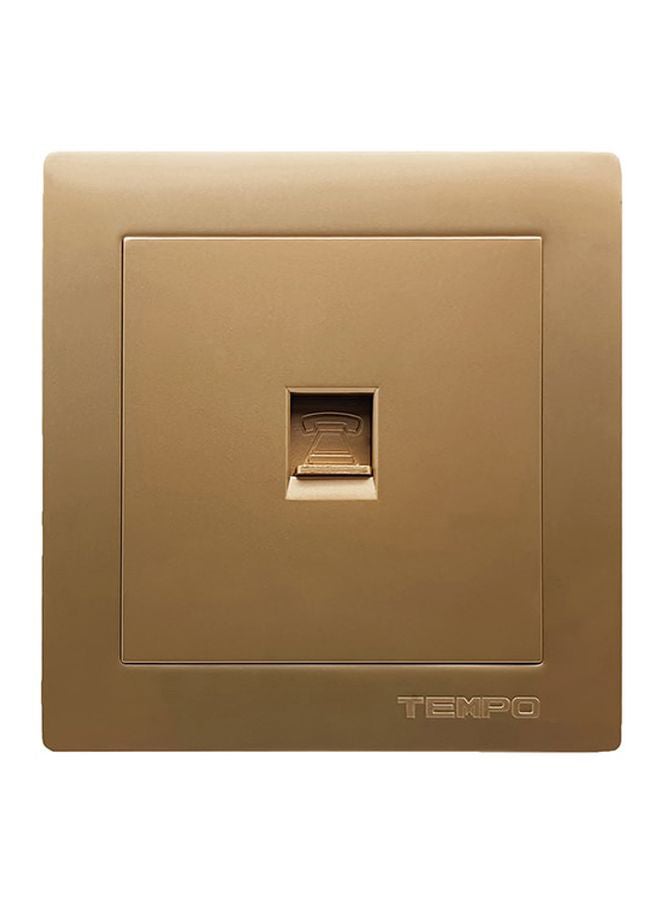 TEMPO Telephone Wall Socket Gold 7x7cmcm  - Image 1