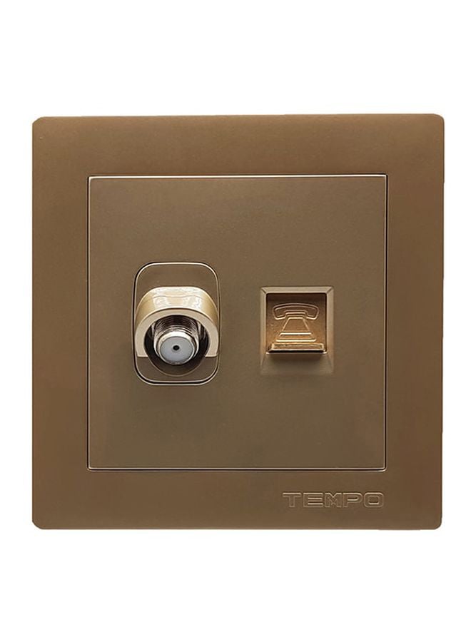 TEMPO Telephone With Satellite Wall Socket Gold/Silver 7x7cmcm - Image 1