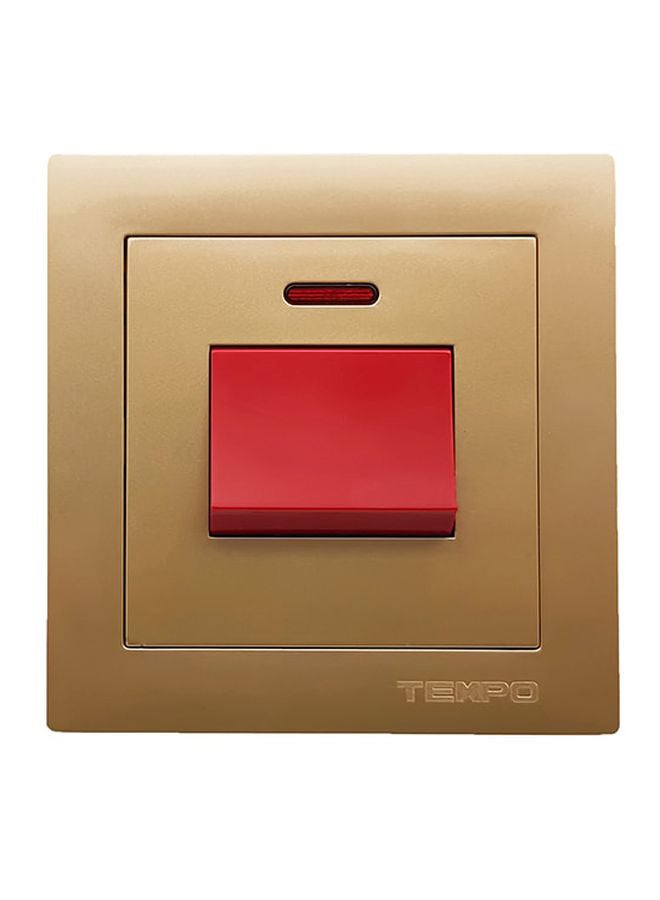 TEMPO Air Conditioner Wall Switch Gold/Red 7x7cmcentimeter  - Image 1