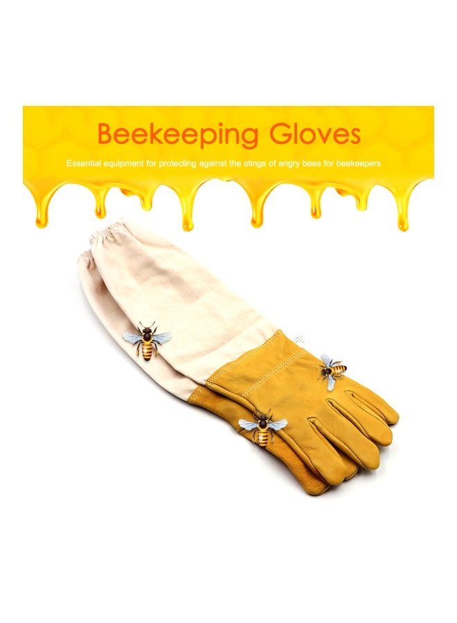 Generic Anti-Smash Beekeeping Gloves Beige/Yellow L  - Image 4