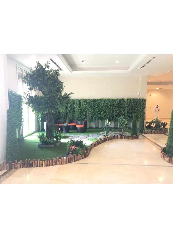سياج لحاء الشجر من الخشب لتزيين الحديقة بني 90 x 25 x 6سم - Image 2