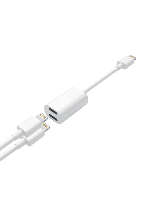 Generic - 2-In-1 Lightning Adapter And Charger White - Image 1