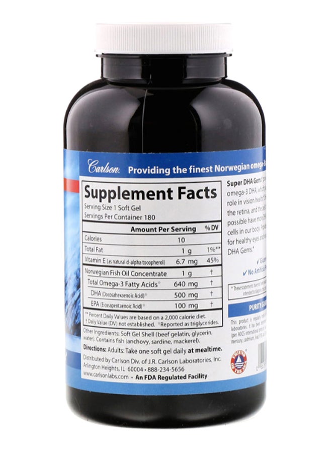 Carlson Labs Super-DHA Gems - 180 Soft Gels  - Image 2