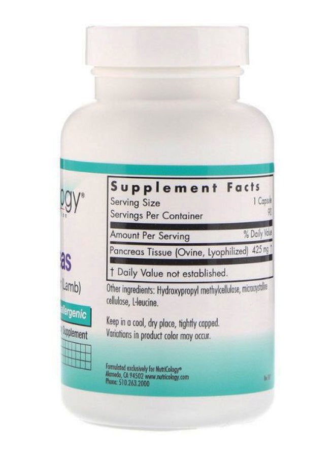 نوتريكولوجي بانكرياس الغدد الطبيعية - 90 كبسولة نباتية - Image 2