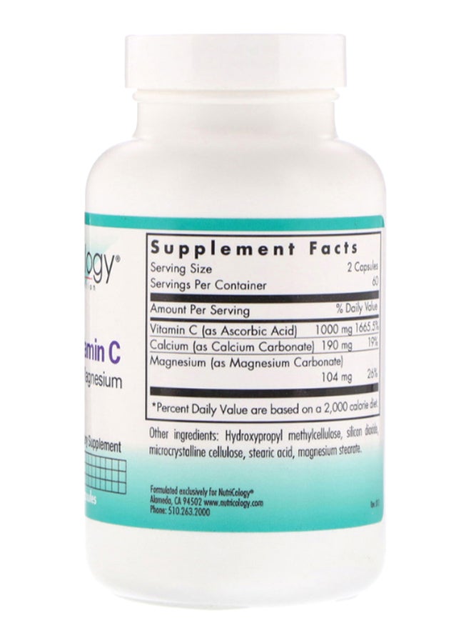 Nutricology Buffered Vitamin C - 120 Vegetarian Capsules - Image 2