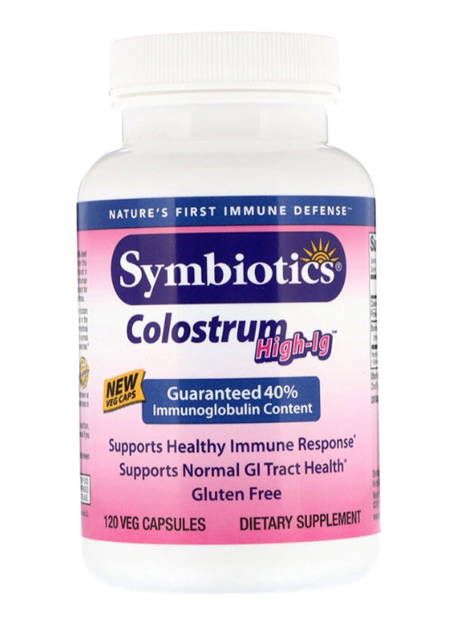 Symbiotics Colostrum High-IG - 120 Veg Capsules - Image 1