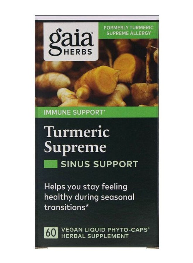 Gaia Herbs Turmeric Supreme Sinus Support - 60 Vegan Liquid Phyto Caps  - Image 1