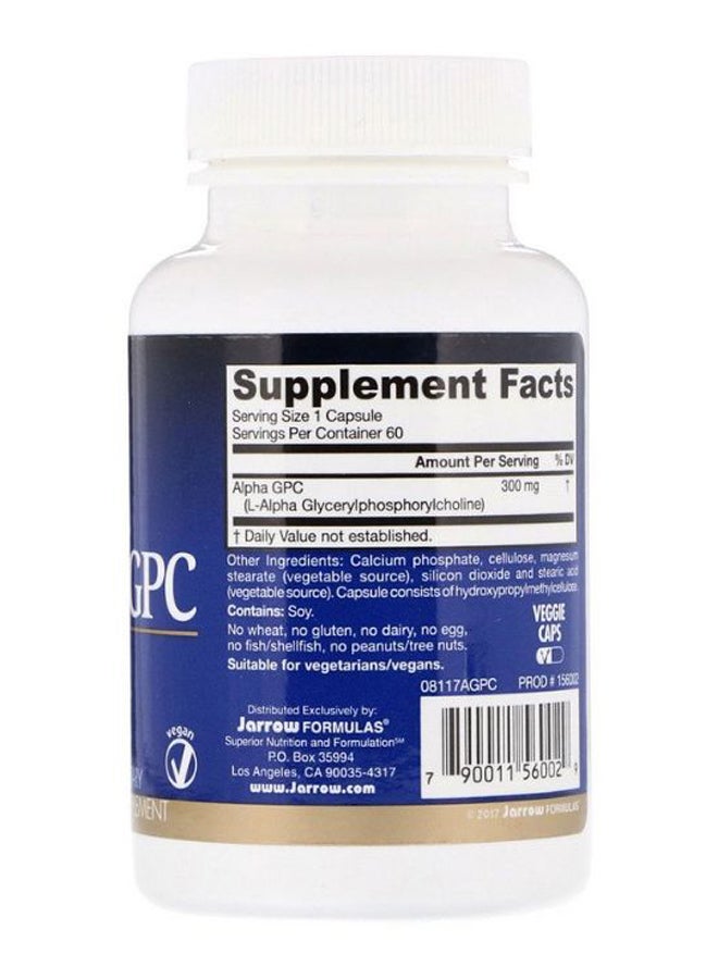 jarrow formulas Alpha GPC - 60 Veggie - Image 2
