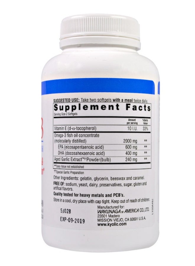 kyolic Aged Garlic Extract Omega-3 - 90 Softgels - Image 2