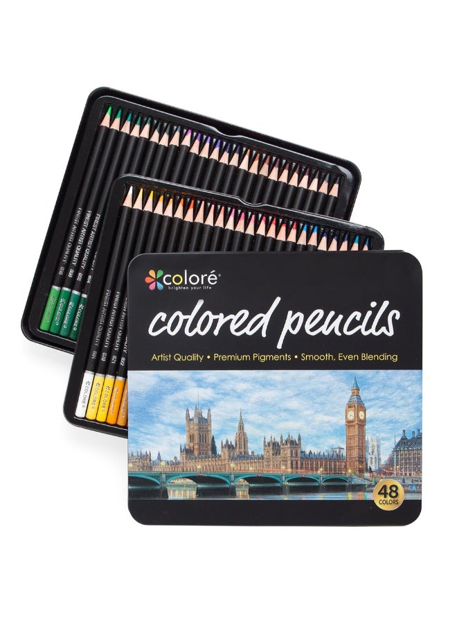 Colore 48-Piece Wooden Colored Drawing Pencil Set multicolour - Image 2