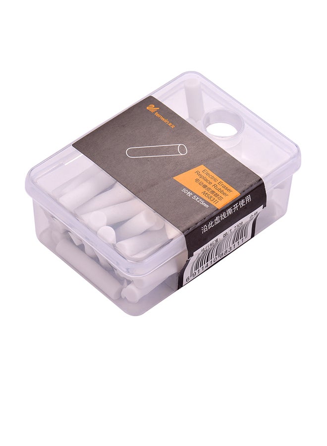 tenwin 50-Piece Portable Electric Eraser Refill White - Image 1