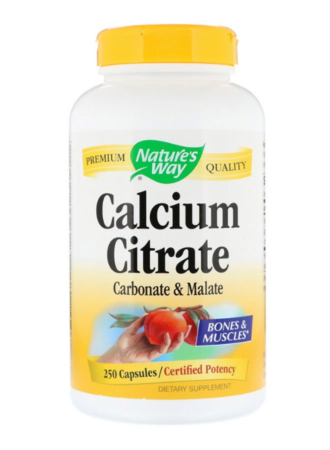 ناتشور واي مكمل غذائي كاربونات سيترات الكالسيوم والمالات - 250 كبسولة - Image 1