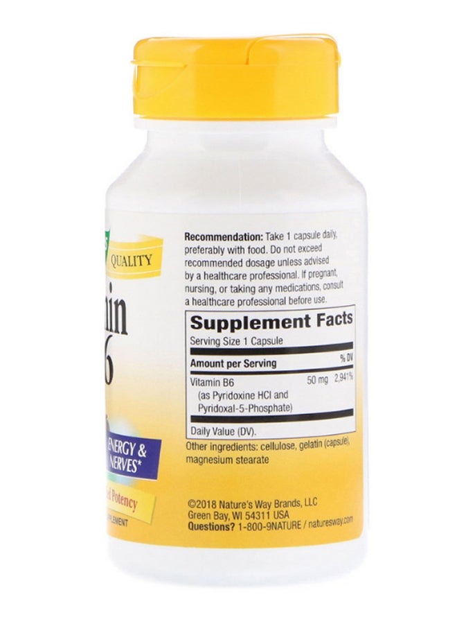 ناتشور واي فيتامين ب6- 100 كبسولة - Image 2