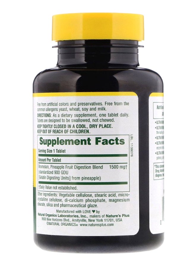 Natures Plus Ultra Maximum Potency Bromelain Supplement - 60 Tablets - Image 2