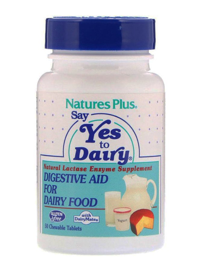 Natures Plus Say Yes To Dairy Digestive Aid - 50 Chewable Tablets - Image 1
