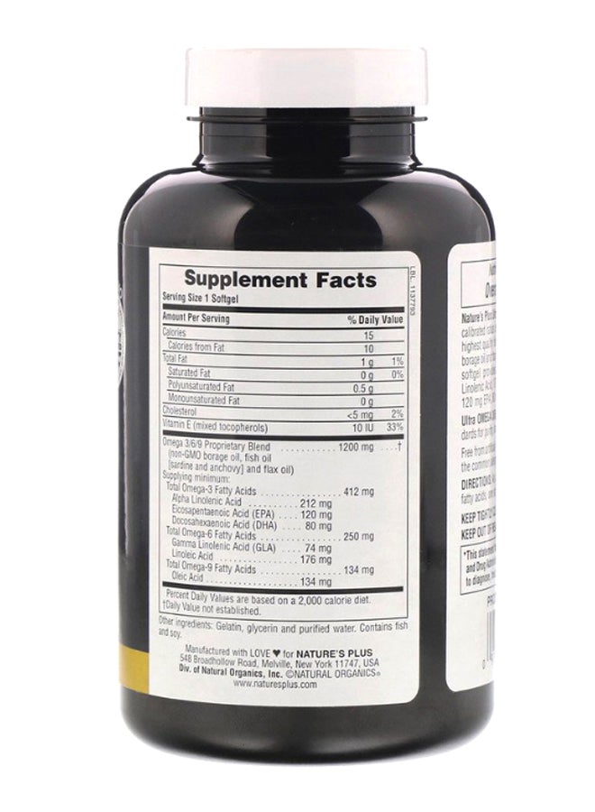 Natures Plus Ultra Omega 3/6/9 - 120 Softgels - Image 2