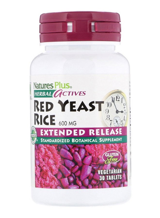 Natures Plus Herbal Actives Red Yeast Rice - 30 Tablets - Image 1