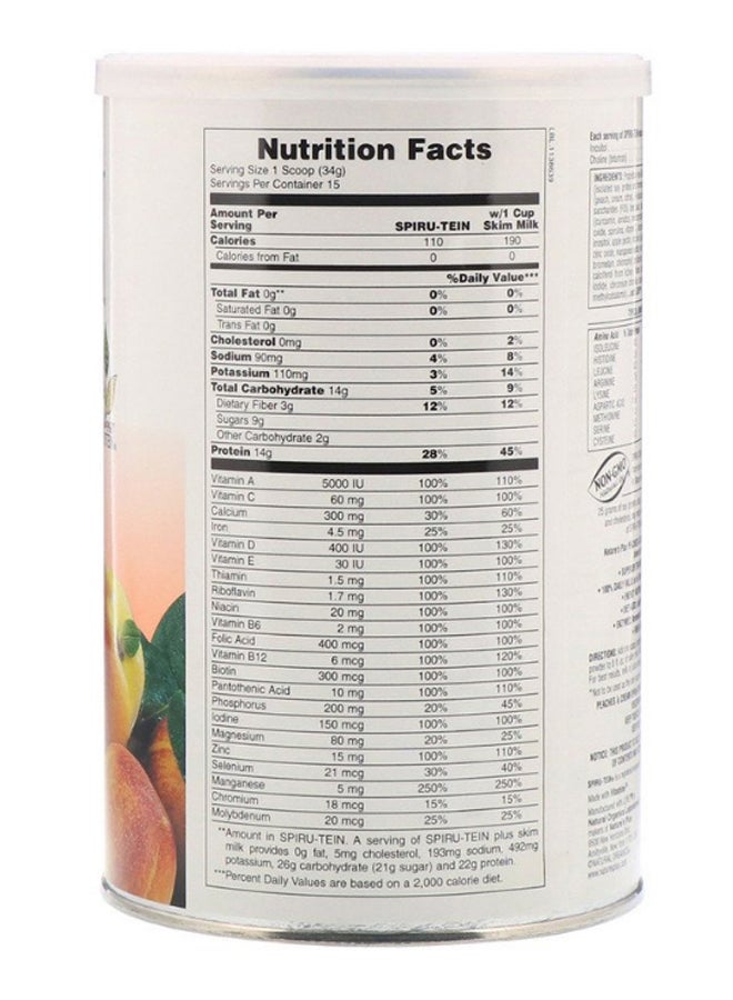 Natures Plus Peaches And Cream Spiru-Tein High Protein Powder - Image 2