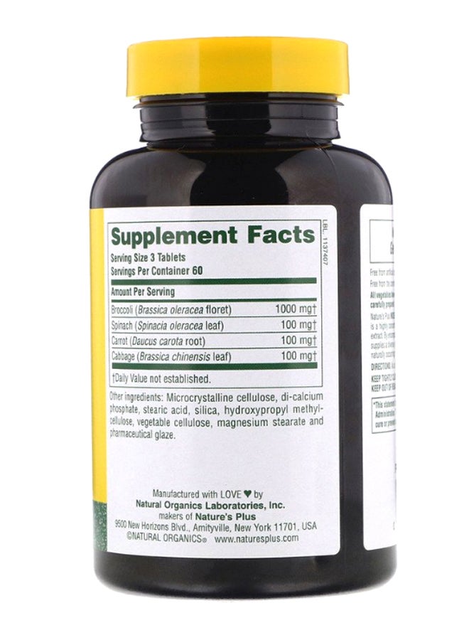 Natures Plus Mixed Vegetables - 180 Tablets - Image 2