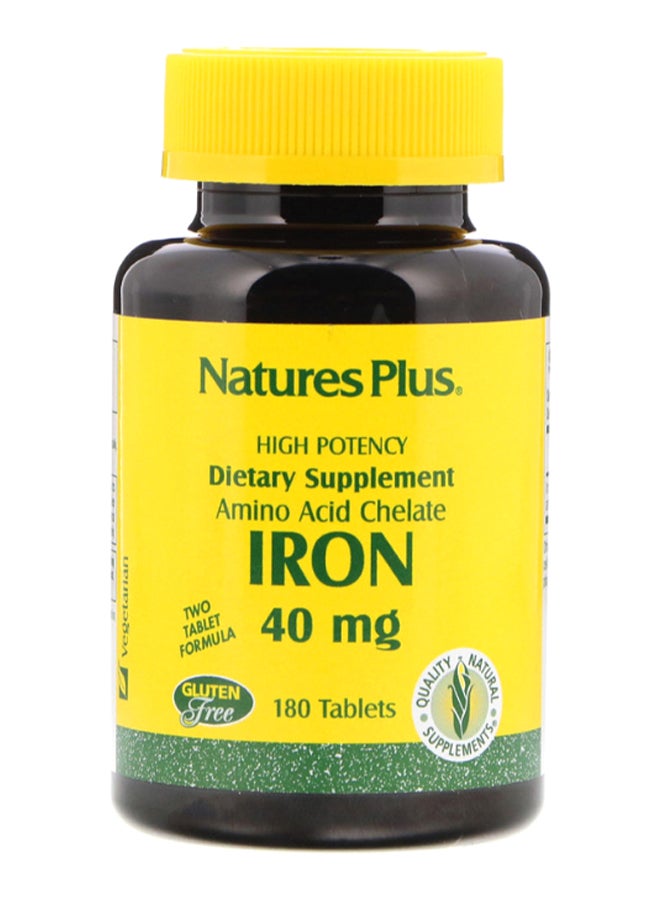Natures Plus - Iron Amino Acid Chelate - 180 Tablets - Image 1