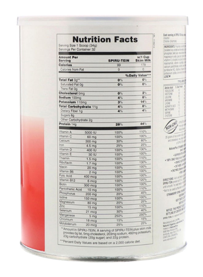 Natures Plus Spiru-Tein Strawberry Flavor High Protein Energy Meal - Image 2