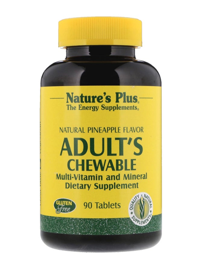 Natures Plus Pineapple Flavor Adult's Chewable Multi-Vitamin And Mineral Supplement - 90 Tablets - Image 1