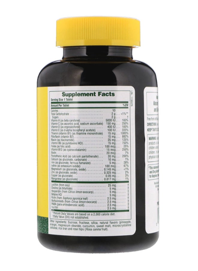 Natures Plus Pineapple Flavor Adult's Chewable Multi-Vitamin And Mineral Supplement - 90 Tablets - Image 2