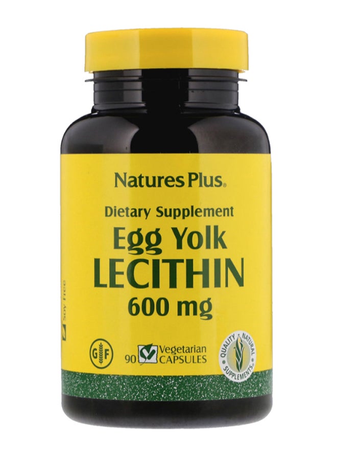 Natures Plus Egg Yolk Lecithin - 90 Vegetarian Capsules - Image 1