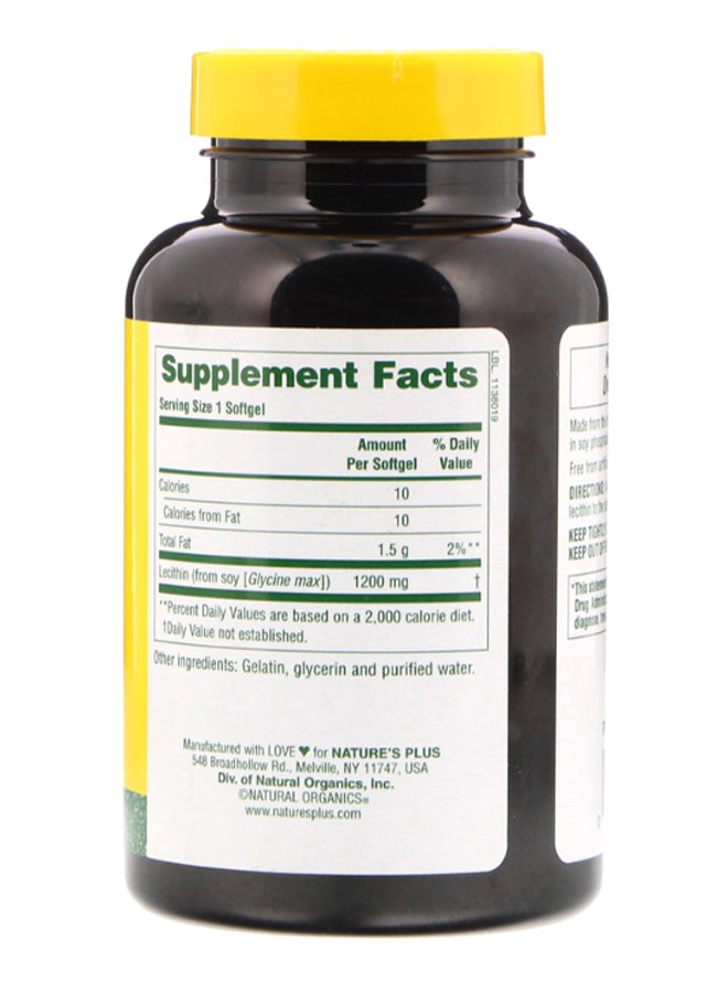 Natures Plus Lecithin Dietary Supplement - 90 Softgels - Image 2