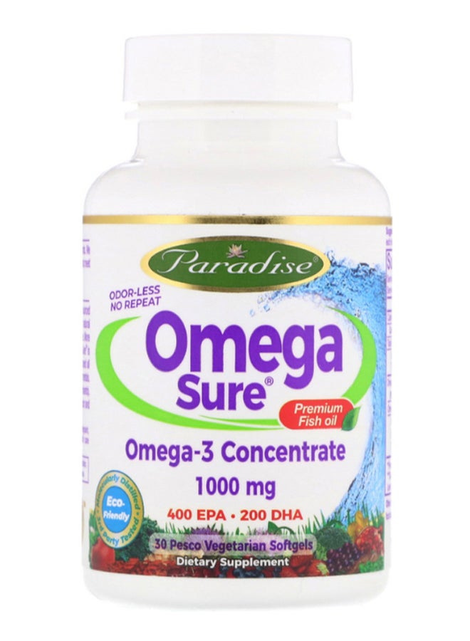 Omega Sure Omega-3 Concentration - 30 Softgels - v1586459054/N36628582A_1