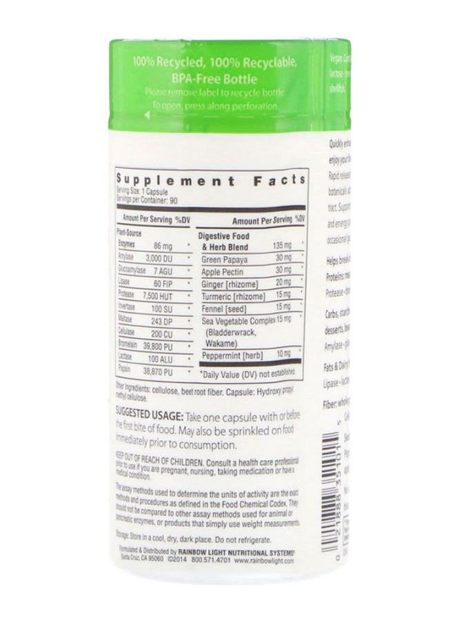 راينبو لايت دواء هضم بتركيبة سريعة التحرر بنظام إنزيم متقدم - 90 كبسولة نباتية - Image 2