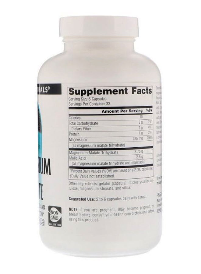 Source Naturals Magnesium Malate - 200 Capsules - Image 2