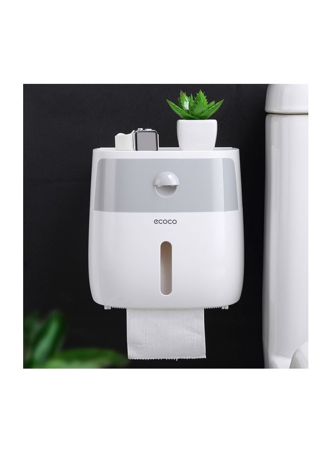 ecoco Wall-Mounted Tissue Dispenser White/Grey 23.2x14.5x22.6centimeter  - Image 3