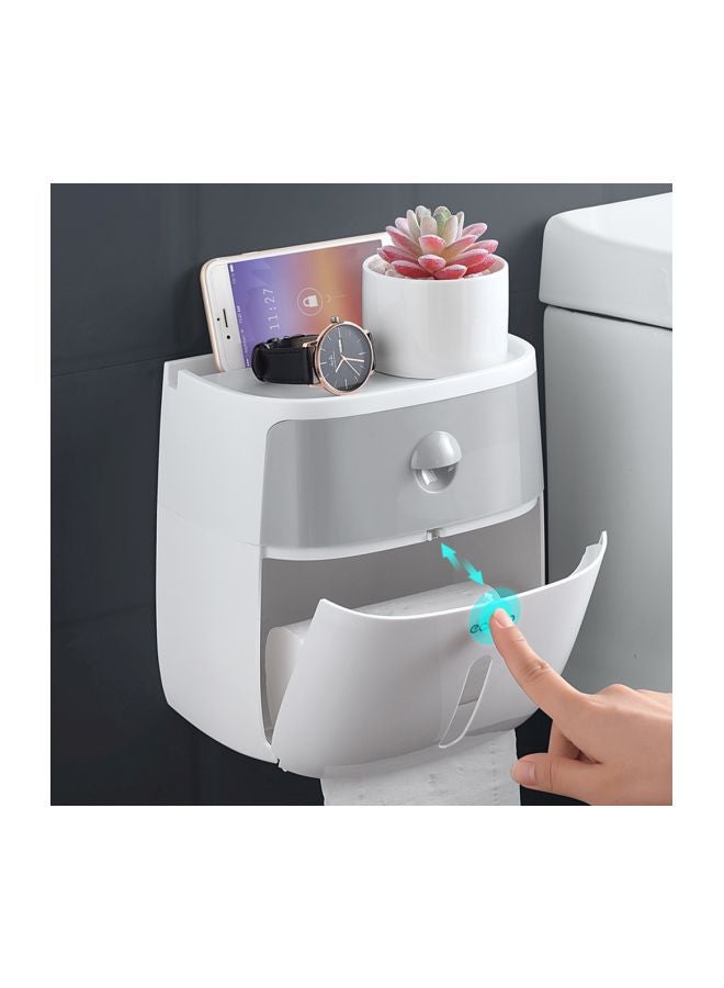 ecoco Wall-Mounted Tissue Dispenser White/Grey 23.2x14.5x22.6centimeter  - Image 4