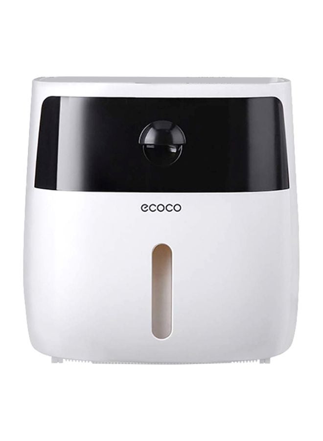 ecoco - Wall-Mounted Tissue Dispenser White/Black 23.2x14.5x22.6centimeter - Image 1