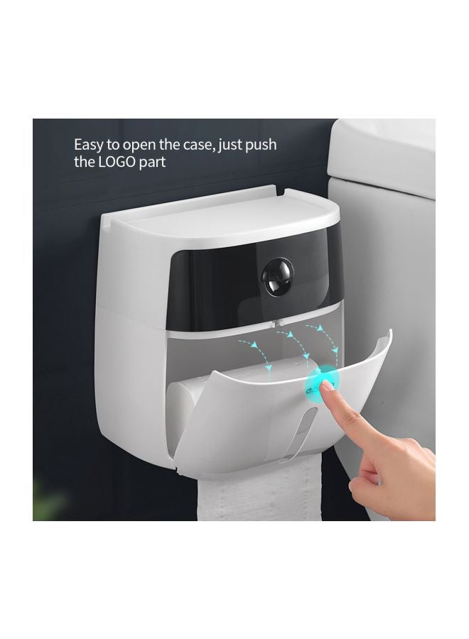 ecoco - Wall-Mounted Tissue Dispenser White/Black 23.2x14.5x22.6centimeter - Image 1