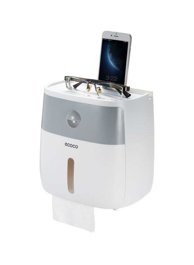 ecoco Wall-Mounted Tissue Dispenser White/Grey 23.2x14.5x22.6centimeter  - Image 5