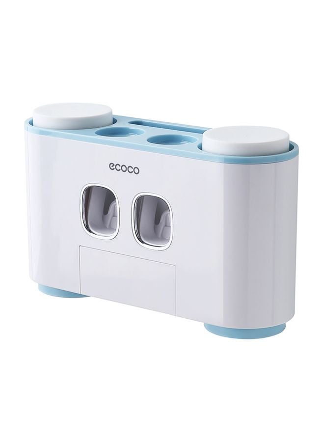 ecoco - Wall-Mounted Toothbrush Holder White/Blue 26x7x8.5cm - Image 1