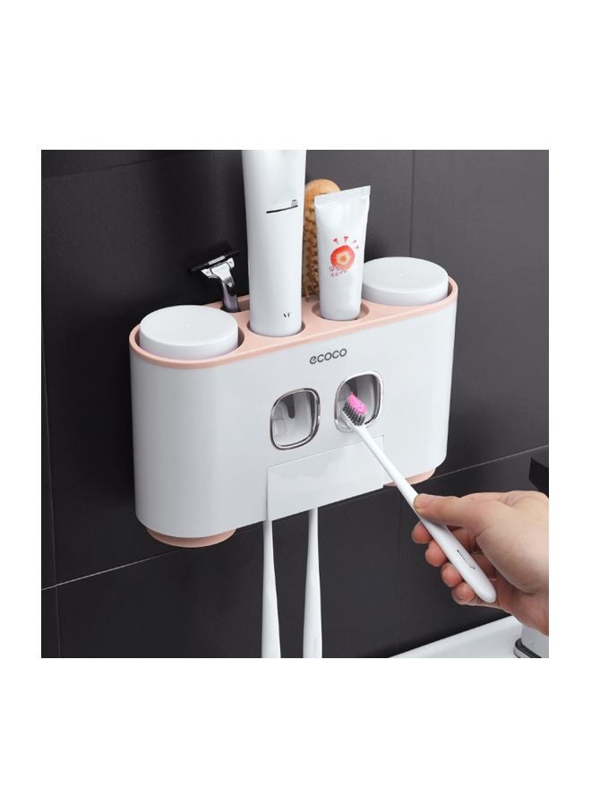 Wall-Mounted Toothbrush Holder White/Pink 26x7x8.5cm - v1586476632/N36560196A_4