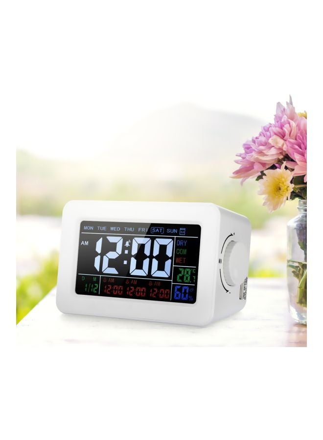 ساعة رقمية بشاشة LCD لقياس الرطوبة . أبيض - Image 4