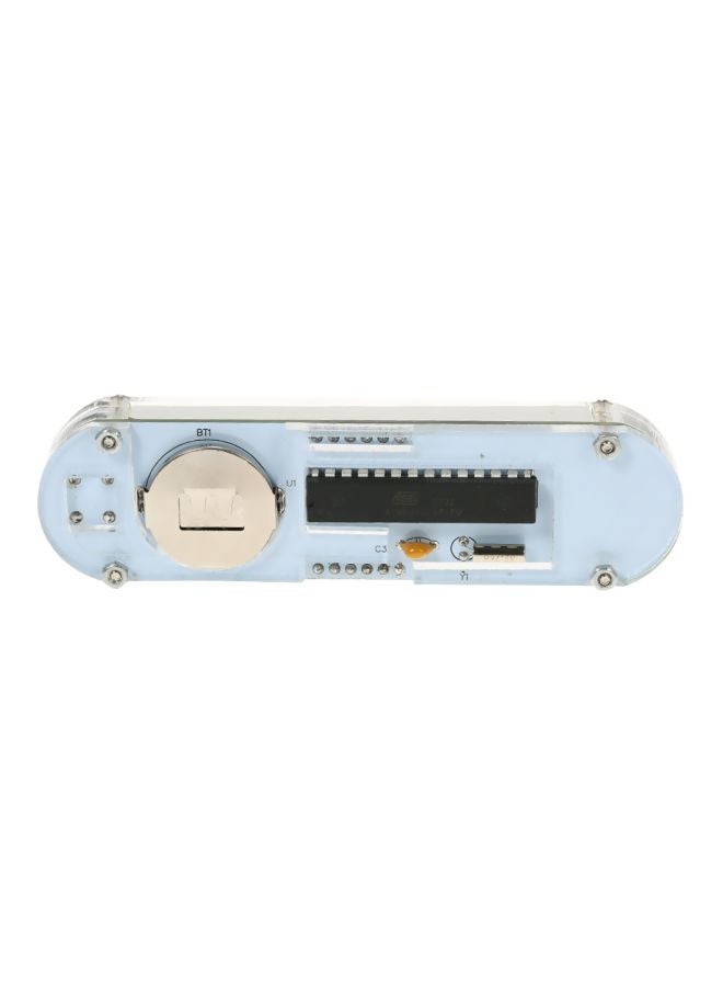 Digital LED Clock With Transparent Case Green 9.7x2.5x1.5cm