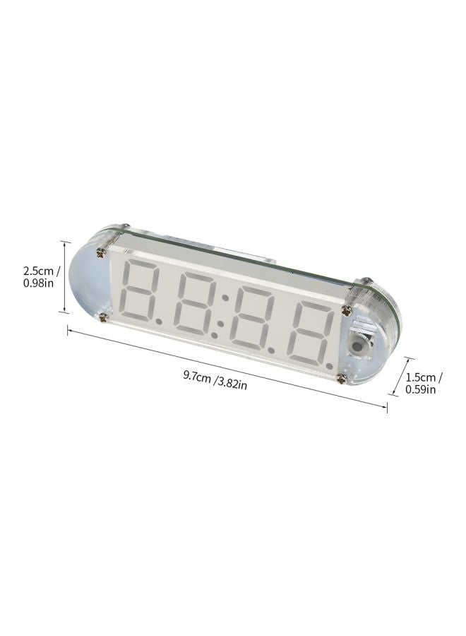 Digital LED Clock With Transparent Case Red 9.7x2.5x1.5cm