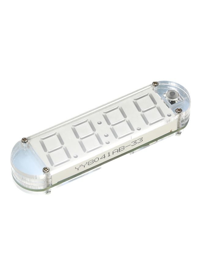 Digital LED Clock With Transparent Case Red 9.7x2.5x1.5cm