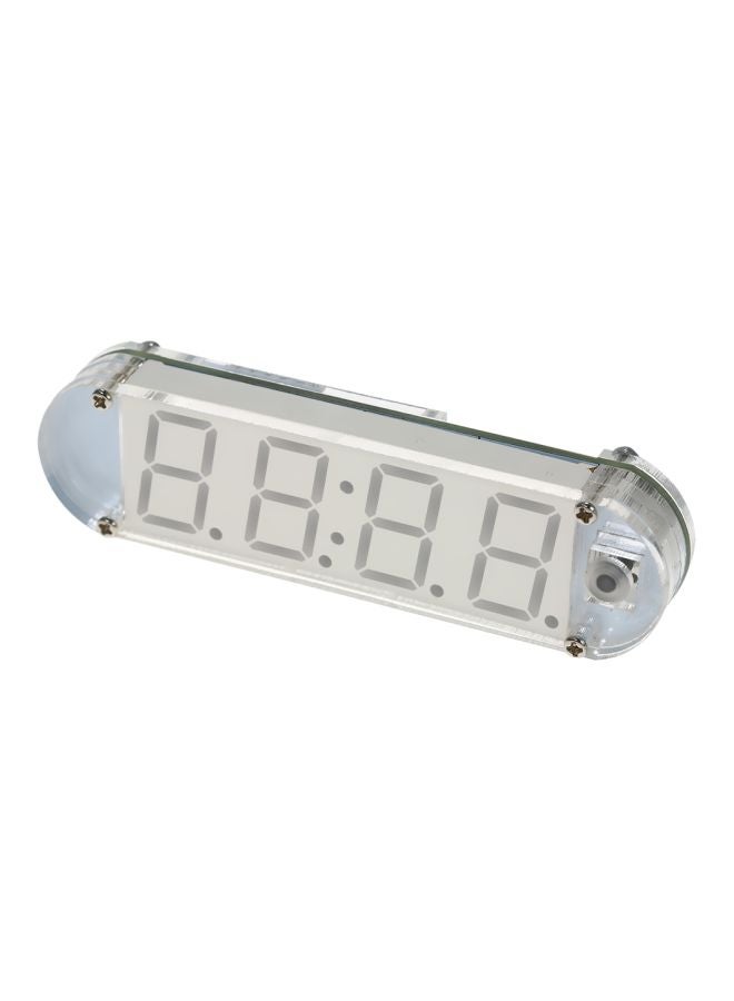Digital LED Clock With Transparent Case Red 9.7x2.5x1.5cm